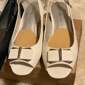 Karen Scott White Peep-Toe Shoes